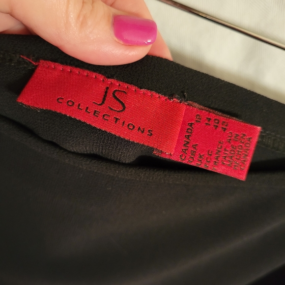 JS COLLECTIONS BLACK KNEE LENGTH PENCIL SKIRT - Picture 5 of 6